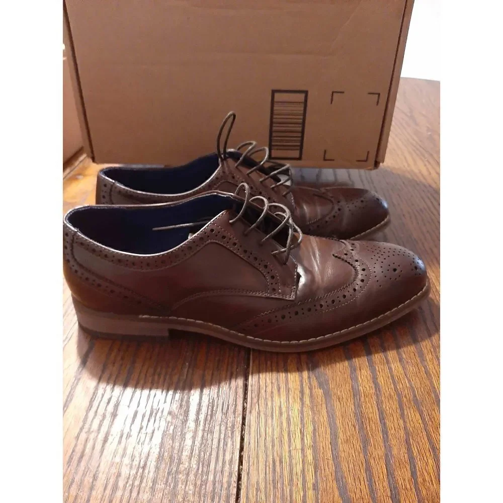 Mens Size 7 Bruno Marc Brown William 2 Leather Oxford Dress Shoes
